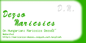 dezso maricsics business card
